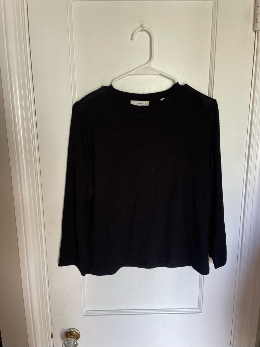 Vince Classic Black Long-Sleeve Women's Sweater Sz S Rayon Blend